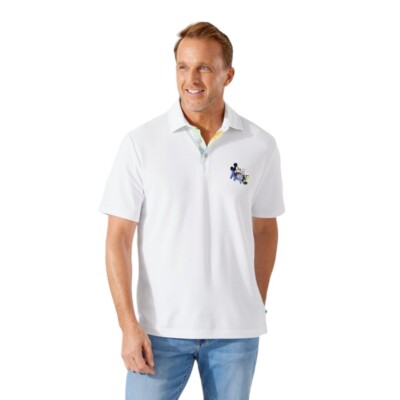 Tommy Bahama Men's SZ 2XL-Big White Disney Mickey Poolside Party 5 O clock Polo