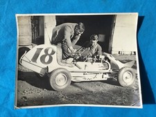 Early  New Zealand Speedway, “Andy” Alcock, Speedway sprint car, Photo card.
