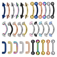 14G 16G Surgical Steel Daith Rook Earring Curved Eyebrow Belly Lip Nose Rings