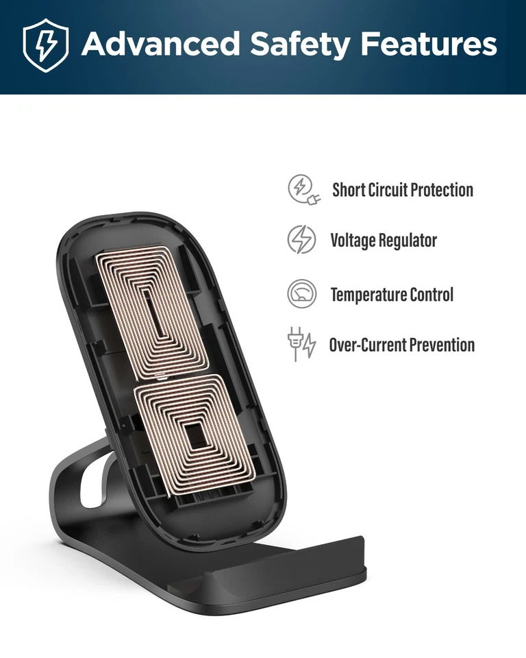 iPhone Wireless Charger 15W Fast Charging Qi Stand for iPhone X/XR/11/12/Pro Max - Image 2 of 4