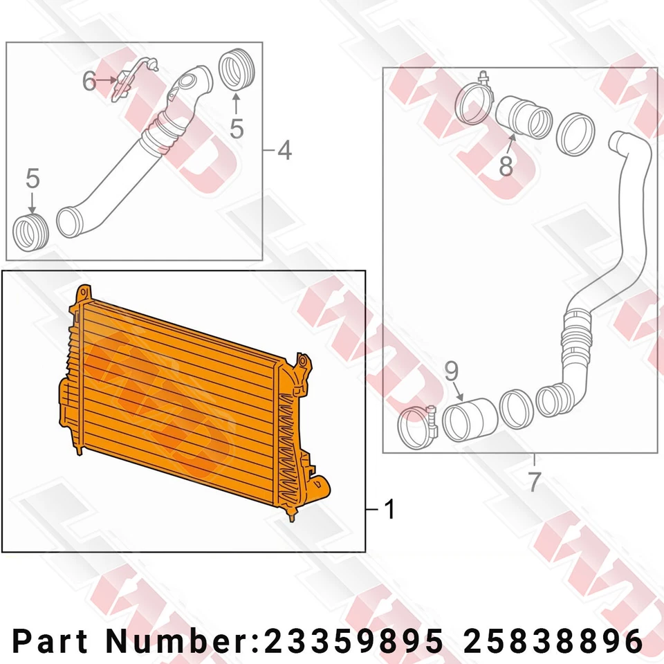 Intercooler For 2011-2016 Chevrolet Silverado GMC Sierra 2500 3500 HD 6.6L V8 Foto 2 de 4