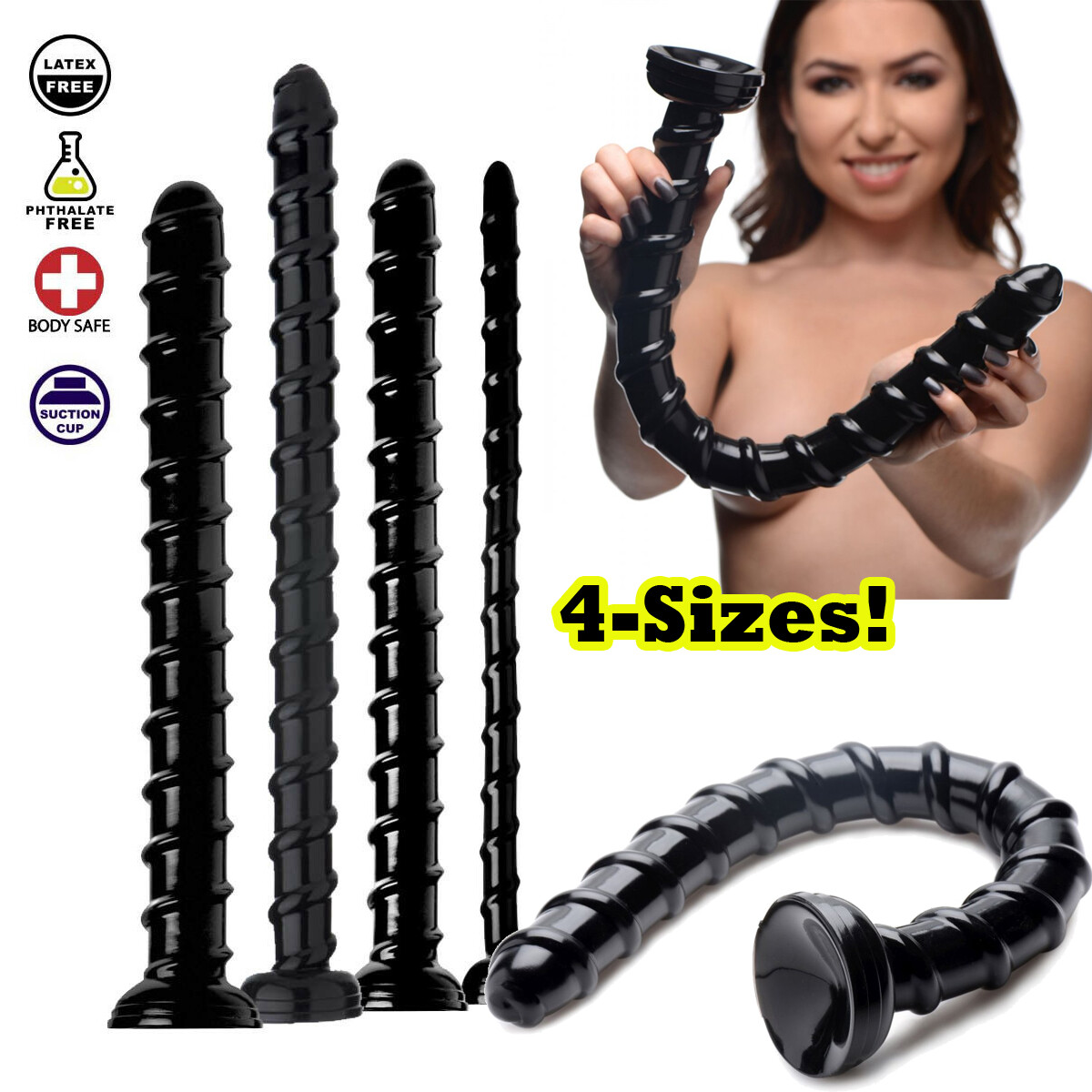 Hosed Extra Long Huge XL Anal Snake Ribbed Butt Plug Dildo Suction Cup Sex- Toy | eBay