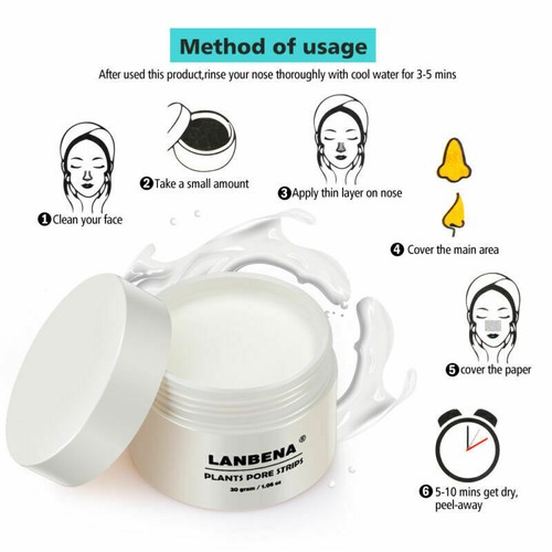 Blackhead Remover Cream Facial Nose Mask Plant Pore Strips Acne Peel Off - Picture 9 of 11