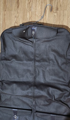 Vintage American Tourister Garment Suit Bag/Carrier-Faux Brown Leather W/Hangers - Picture 4 of 15