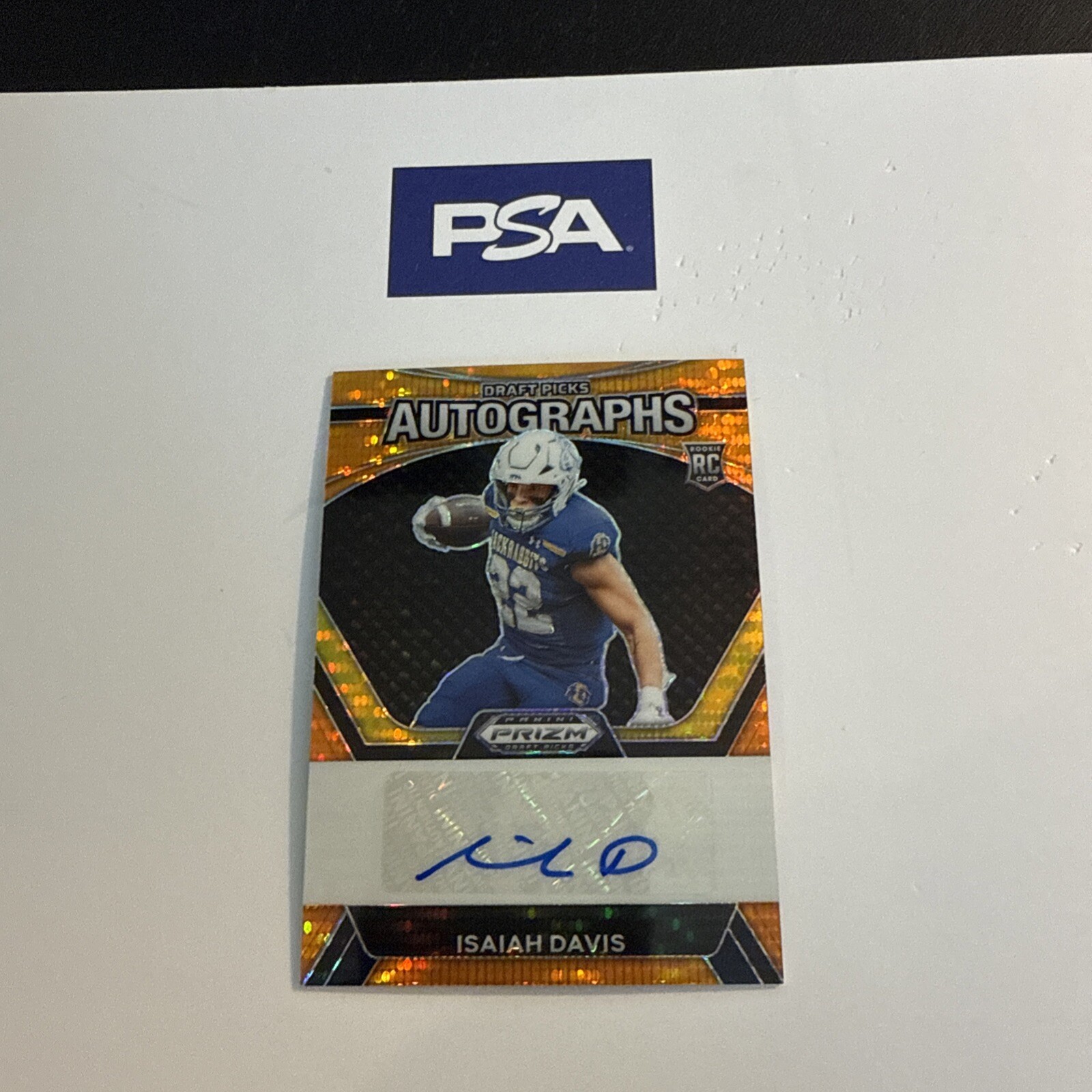 2024 Prizm Draft Picks ISAIAH DAVIS RC Orange Pulsar Prizm AUTO 35/49