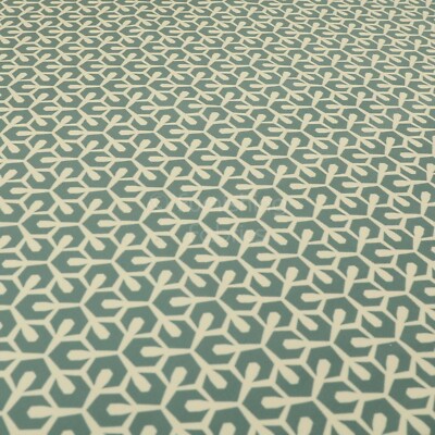 Robuster Velours weich wie Samt kleines geometrisches Muster blau Polsterstoff