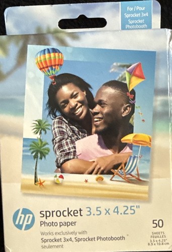HP Sprocket 3.5 x 4.25” Zink Sticky-backed Photo Paper (50 Sheets)