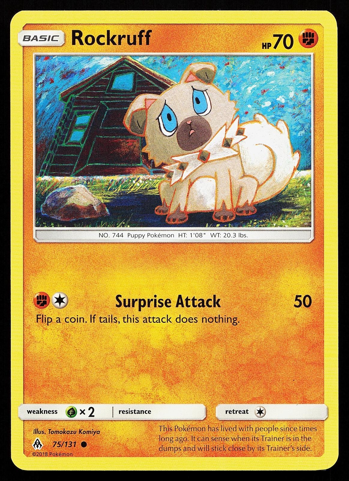 Rockruff 75/131 Common Forbidden Light Tomokazu Komiya Pokemon Card