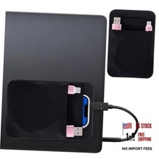 Portable Hard Drive Sleeve 2-Pocket Stick on Pouch with Reusable Adhesive black
