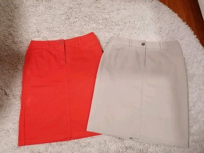 2 X Gerry Weber Jeansrock Helsinki Gr. 38 rot und Beige. 