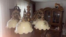 Große rustikale Landhaus-Deckenlampe – 5-flammig – Ø 80 cm – 80er/90er Jahre
