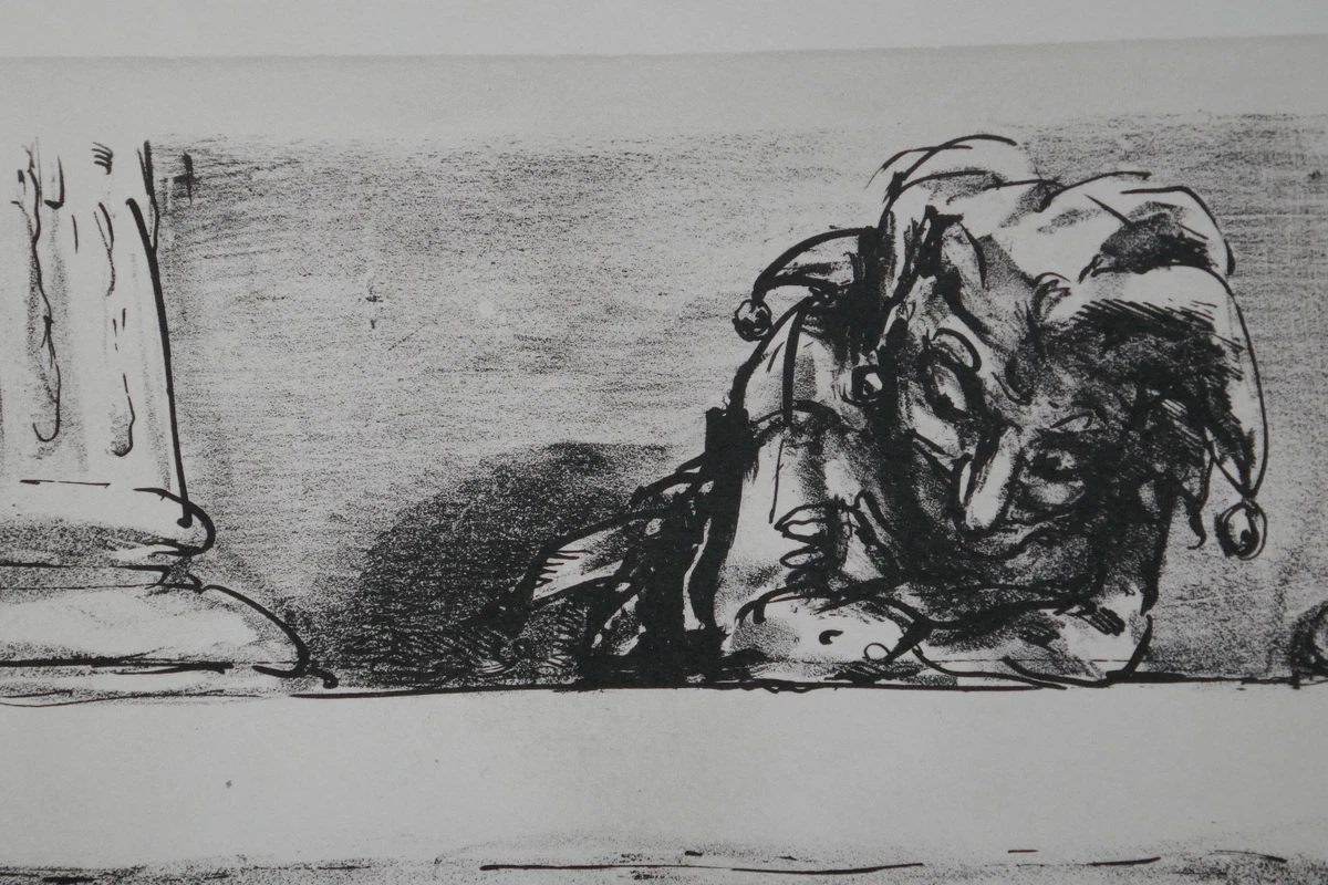 A. Paul Weber, Original Lithographie 1972, signiert, Dreck am  Stecken