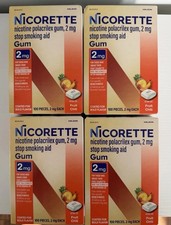 Nicorette Fruit Chill 2mg Gum - 100 Count - PRICE IS FOR 4 PACK 7/28 EXP