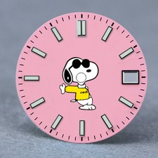 28.5mm Snoopy Cartoon Style Dial For NH35 Movement Blue Lume Watch Mod Part