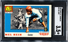 MEL HEIN 1955 TOPPS ALL-AMERICAN FOOTBALL #28 SGC 3.5 ROOKIE CARD RC SET-BREAK!. rookie card picture