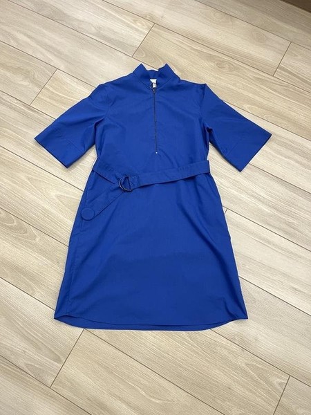 Women Akris Dress Navy Cotton 38 / M / 46