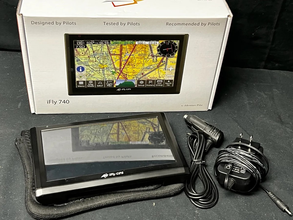 iFly 740 Adventure Pilot GPS With 12V Adaptor & Case Works - NICE