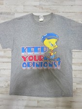 Vintage Warner Bros Looney Tunes Tweety Shirt Sz Large "Keep Your Opinions" WB