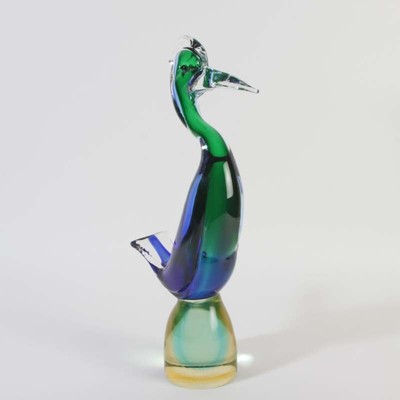 Murano Glas Wasservogel in grün blau Flavio Poli Seguso Vetri D´arte ca. 1955