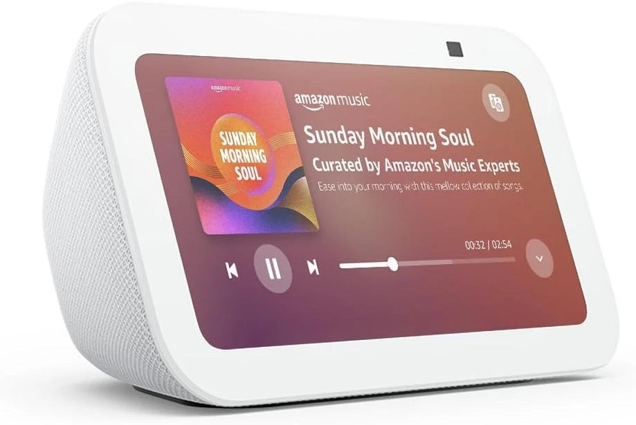 Echo Show 5 (neueste Generation) - Smart Display & Wecker - Glacier White