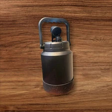 Stainless Steel Double Walled Vacuum Insulated Water Jug 68 Oz Black W/ Dog Bowl