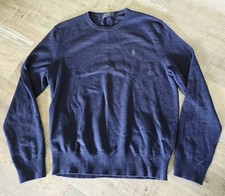Polo Ralph Lauren Men's 100 Merino Wool Navy Blue Crewneck Sweater Size M