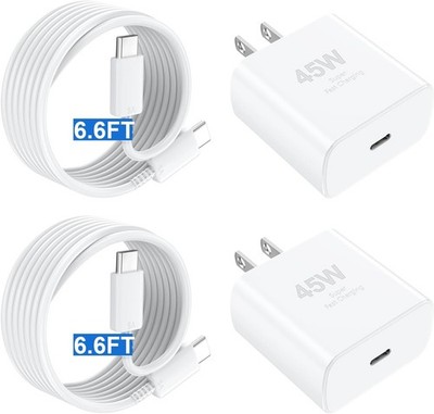45W USB-C Fast Charger Block for Phone 17/17 Pro Max 6.6FT Charging Cable