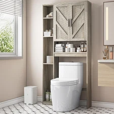 Over the Toilet Storage Cabinet with 7 Storage Shelves, above Toilet Bathroom Or