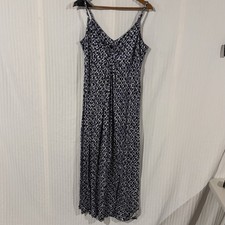Talbots Maxi Tank Dress Women's Size 12 Blue Floral Sleeveless Summer JJ-17