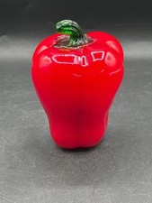 Hand Blown Glass Murano-Inspired Decorative Red Bell Pepper Art Piece 5” Tall Ap