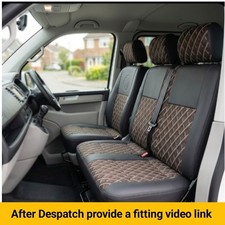 Tailored Seat Covers Fits For Vw Transporter T5 T6 Leatherette Printed Fabric Tailored Seat Covers Fits For Vw Transporter T5 T6 Leatherette Printed Fabric
