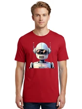 Robot-Head-2 Mens Graphic Tee, 100% Cotton, Casual Summer Wear