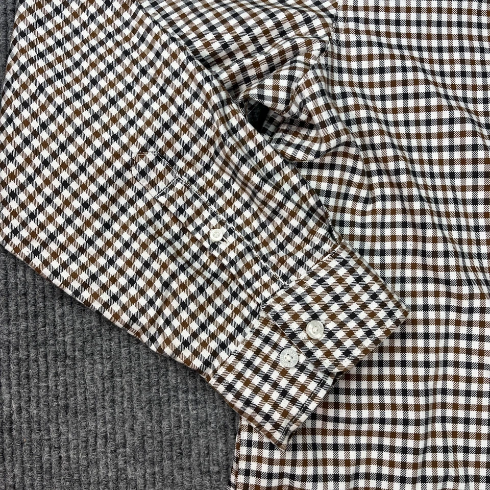 Cat Caterpillar FR Shirt Mens Size 3XL Plaid Brown Black Heavy Weight ARC 2 Work - Image 4 of 4