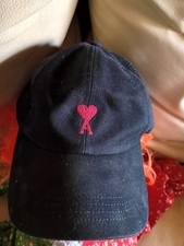 AMI Paris Ami de Coeur Embroidered Baseball Cap Black Adjustable 