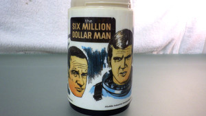 Vtg Aladdin Lunchbox THERMOS ONLY No Cup 1974 Six Million Dollar Man