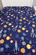 Pottery Barn Kids Solar System Glow-in-the-Dark Blue Full Cotton Comforter