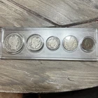1904 90% SilverBarberYearSet 1904 O 50c,P 25c,P 10c Liberty 5c & Indian Head 1c