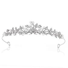 Rhinestone Pearl Tiaras and Crowns Headpieces For Women and flower girls 