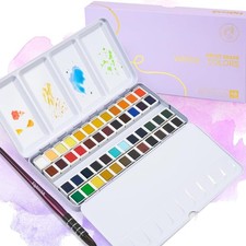 Aquarellfarben Set 48 Farben Reiseset in Trag...