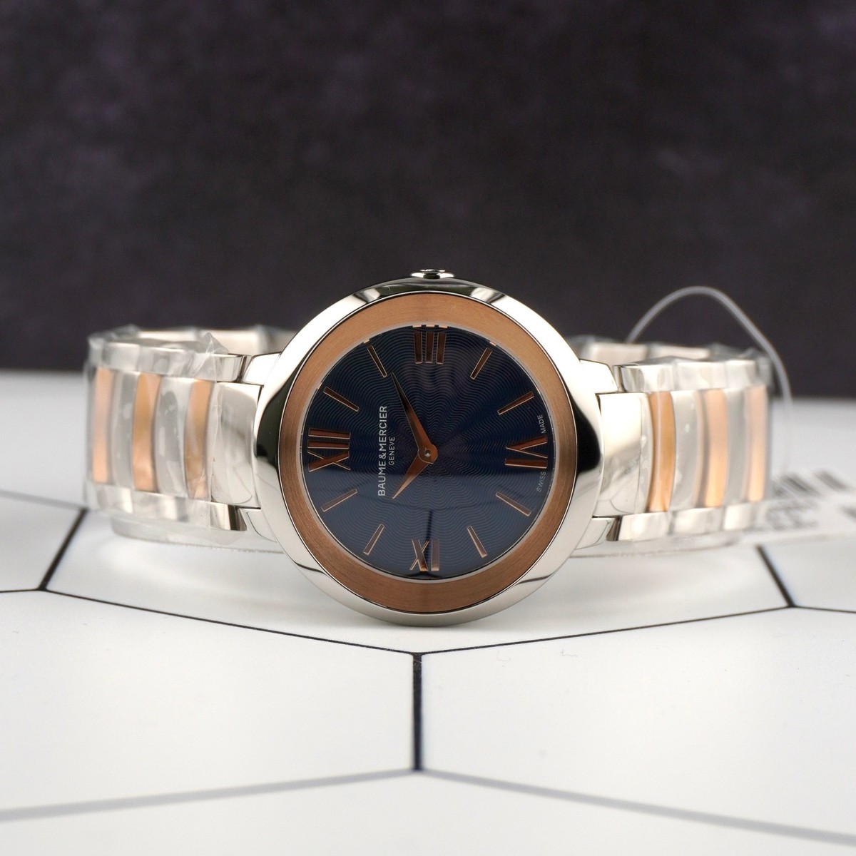 Baume & Mercier プロメス（クォーツ）レディース Baume & Mercier Promesse Blue Dial 34mm Two-Tone Quartz Ladies