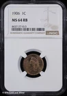 1906 1C Indian Head Cent NGC MS 64 RB