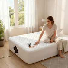 Waterproof Queen Air Bed Mattress Pad with 15-24 Inch Deep Pockets, Brushed Q...