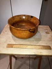 Gorgeous Carved Wooden Art Bowl Pot 5  Tall By 9 3/8  Across