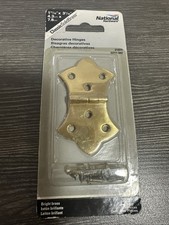National Hardware N211-847 Polished Brass Decorative Hinge 1.7 L x 3.06 W in.