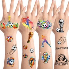 64pcs World Cup 2026 Temporary Tattoos, 8 Sheets Soccer Face Tattoos for Kids,