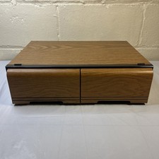 Vintage VHS Video 2 Drawer 18 Tape Case Storage Faux Grain