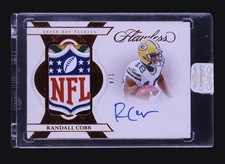 2025 Panini Flawless Randall Cobb NFL Shield Logo Patch Auto 1/4 GB Packers 1/1