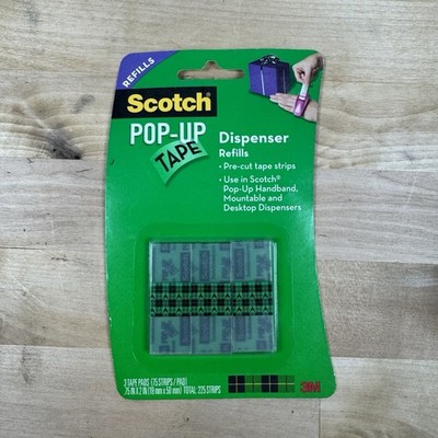 Scotch Pop-Up Tape Refills For Dispenser 3 Pads / 75 Each (225 Strips Total) New