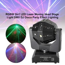 RGBW 3In1 LED Laser Moving Head Stage Light DMX DJ Disco Party Effect Lighting'