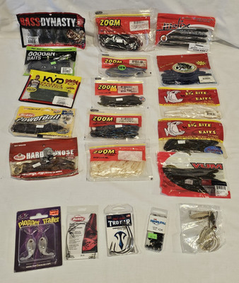 20 PACK VARIETY Plastic Baits Bass Dynasty Molix V&M Plus 5 Tackle Items NOS
